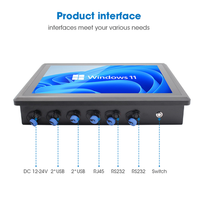 Windows touch screen industrial painel de computador com Intel J6413 CPU 64GB SSD capacitivo touch screen