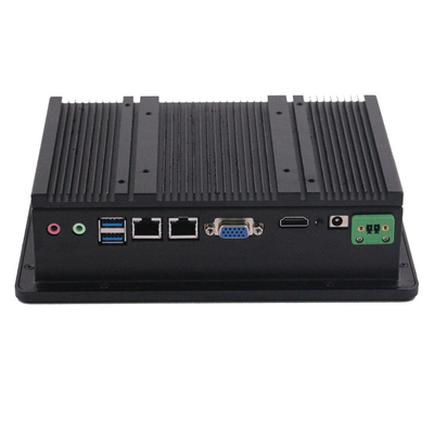 PC de painel industrial sem ventilador USB/RJ45/COM/VGA/HDMI/DC12V com tensão de entrada de 12-36V