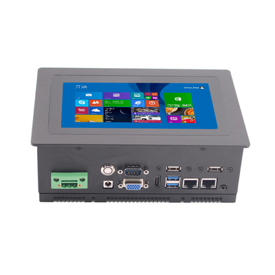 PC de painel táctil industrial incorporado com CPU J1900 e interfaces USB/RJ45/COM/VGA/HD MI