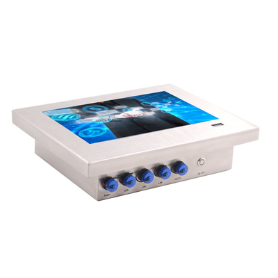 Painel de toque de aço inoxidável Pc com VESA Mount CE Compliance e 4 X USB2.0 M12 Portes