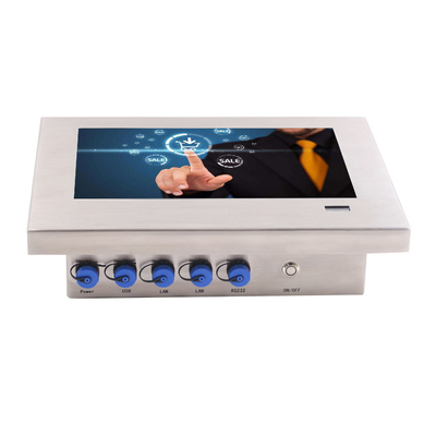 PC de painel de aço inoxidável à prova d'água com tela sensível ao toque capacitiva/resistiva para Windows 7/10