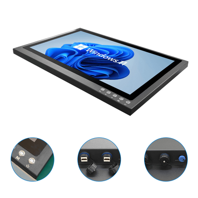 Monitor LCD à prova d'água de aço inoxidável preto com brilho 1000-1500Nits e instalação VESA