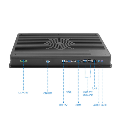 PC Industrial sem ventoinha com tela de 15,6 polegadas para Windows 10/Linux. Perfeito.